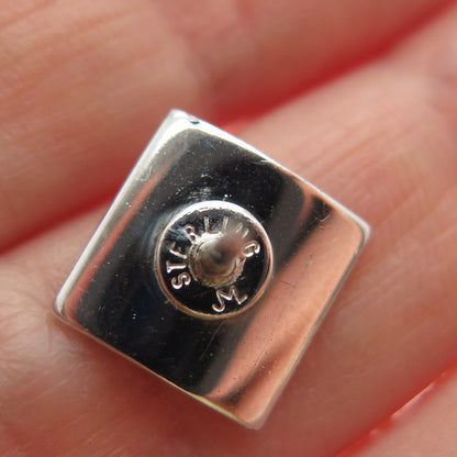 JML Diplomat 925 Sterling Silver Vintage Wavy Square Lapel Pin