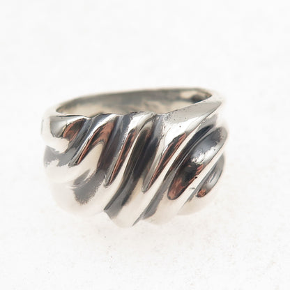 Chapal Zenray 925 Sterling Silver Vintage Modernist Oxidized Ring Size 7.5