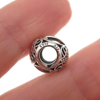 Pandora 925 Sterling Silver C Z Letter V Initial Slide Bead Charm