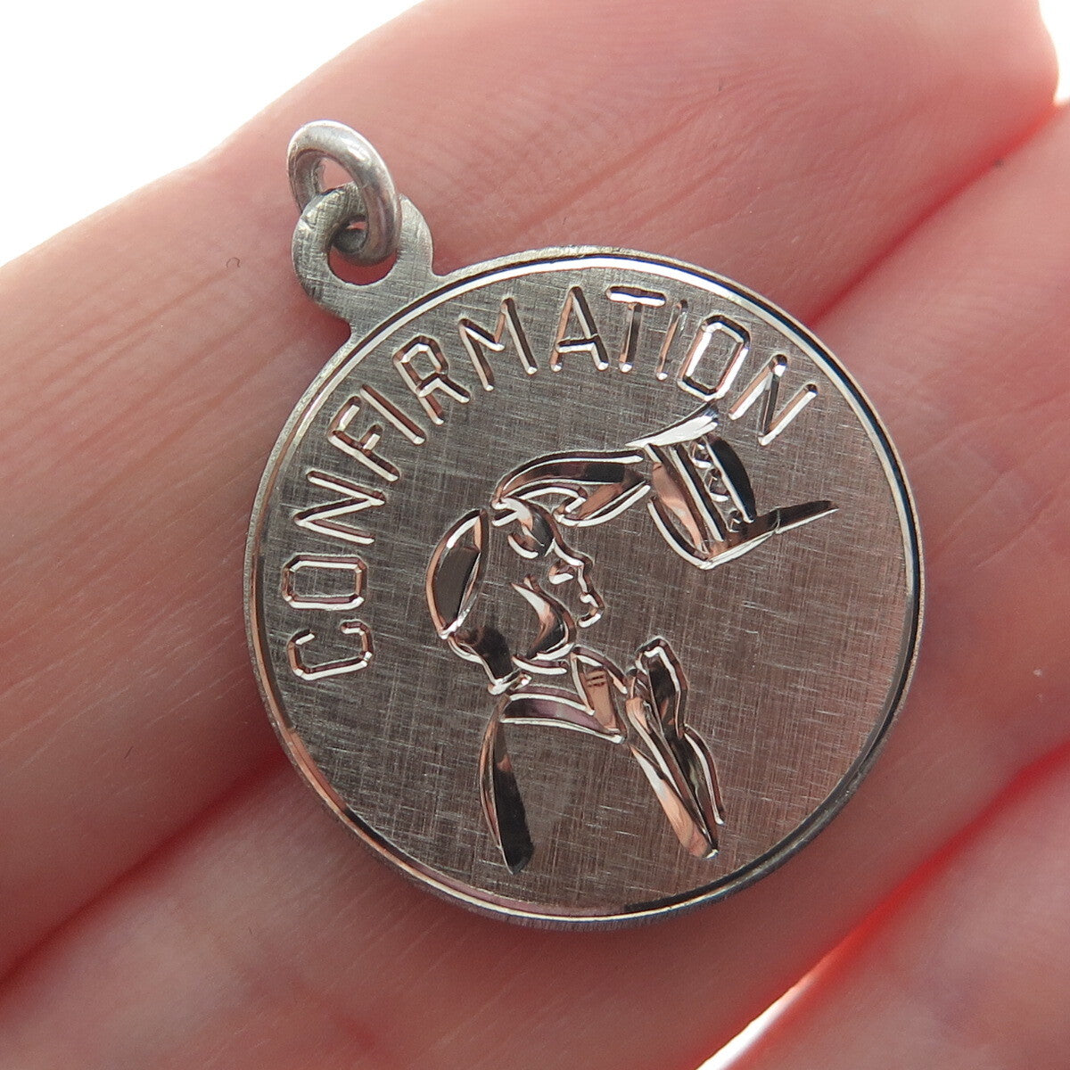 LUMIN 925 Sterling Silver Vintage Confirmation Religious Charm Pendant