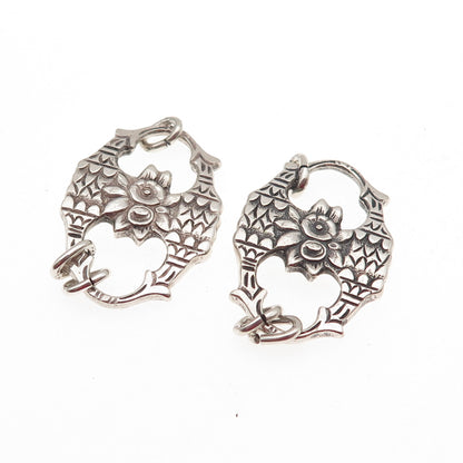 PERUZZI 925 Sterling Antique Art Deco SET of 2 Floral Bracelet / Necklace Parts