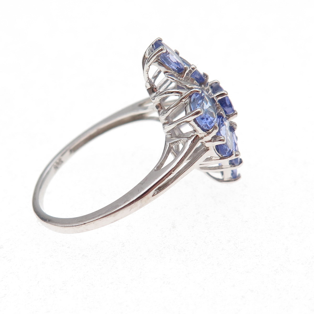 Chuck Clemency 925 Sterling Silver Real Oval-Cut Tanzanite Ring Size 8.25