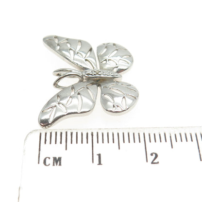 ROSS SIMONS 925 Sterling Silver Real White Diamond Accent Butterfly Pendant