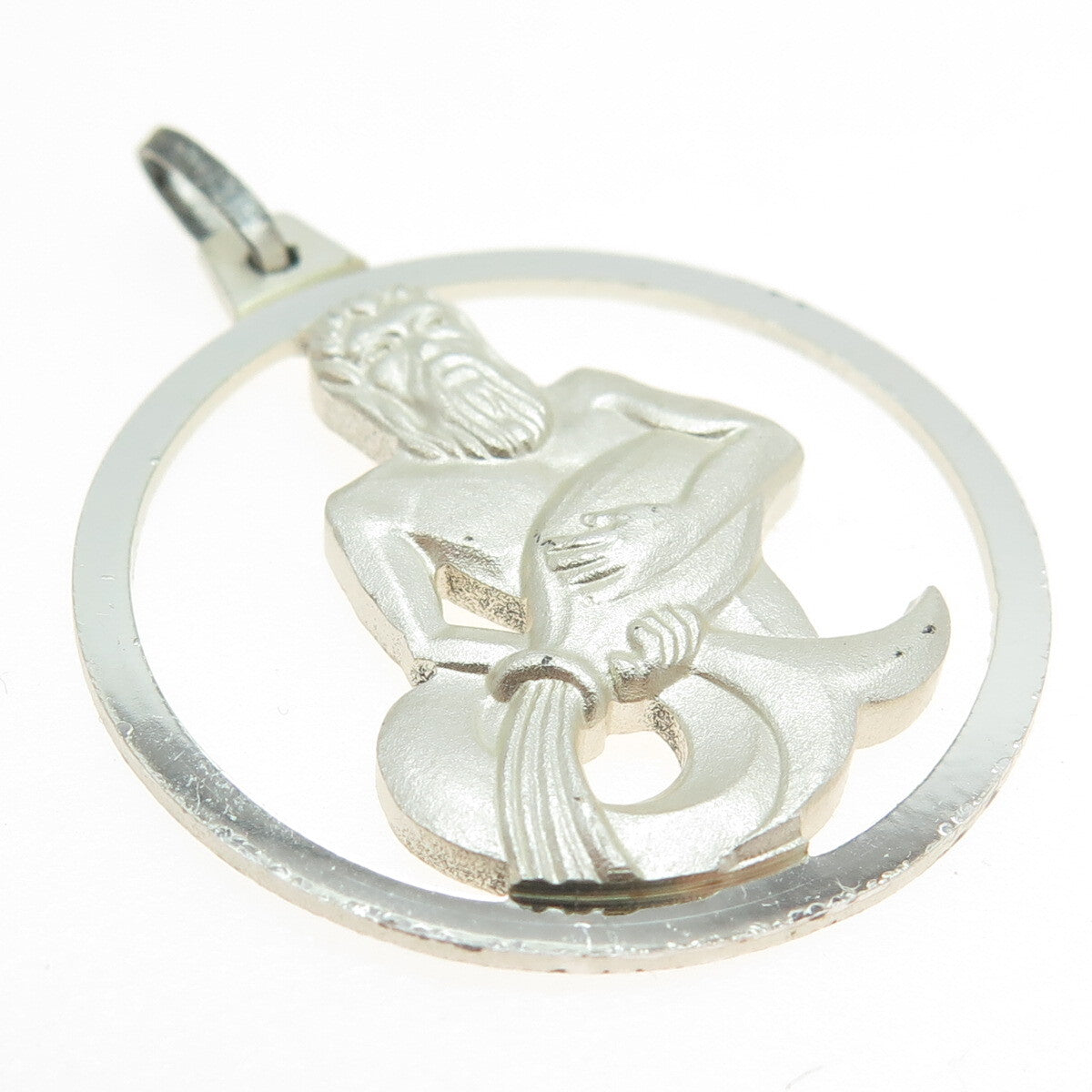 KREMENTZ 925 Sterling Silver Vintage Germany Aquarius Zodiac Sign Pendant