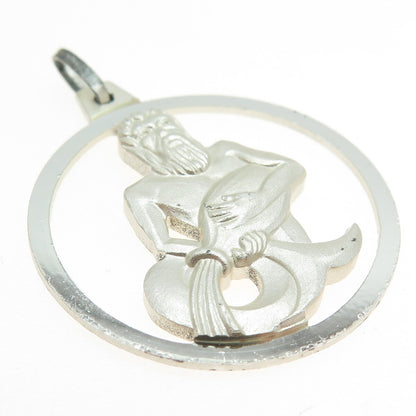 KREMENTZ 925 Sterling Silver Vintage Germany Aquarius Zodiac Sign Pendant