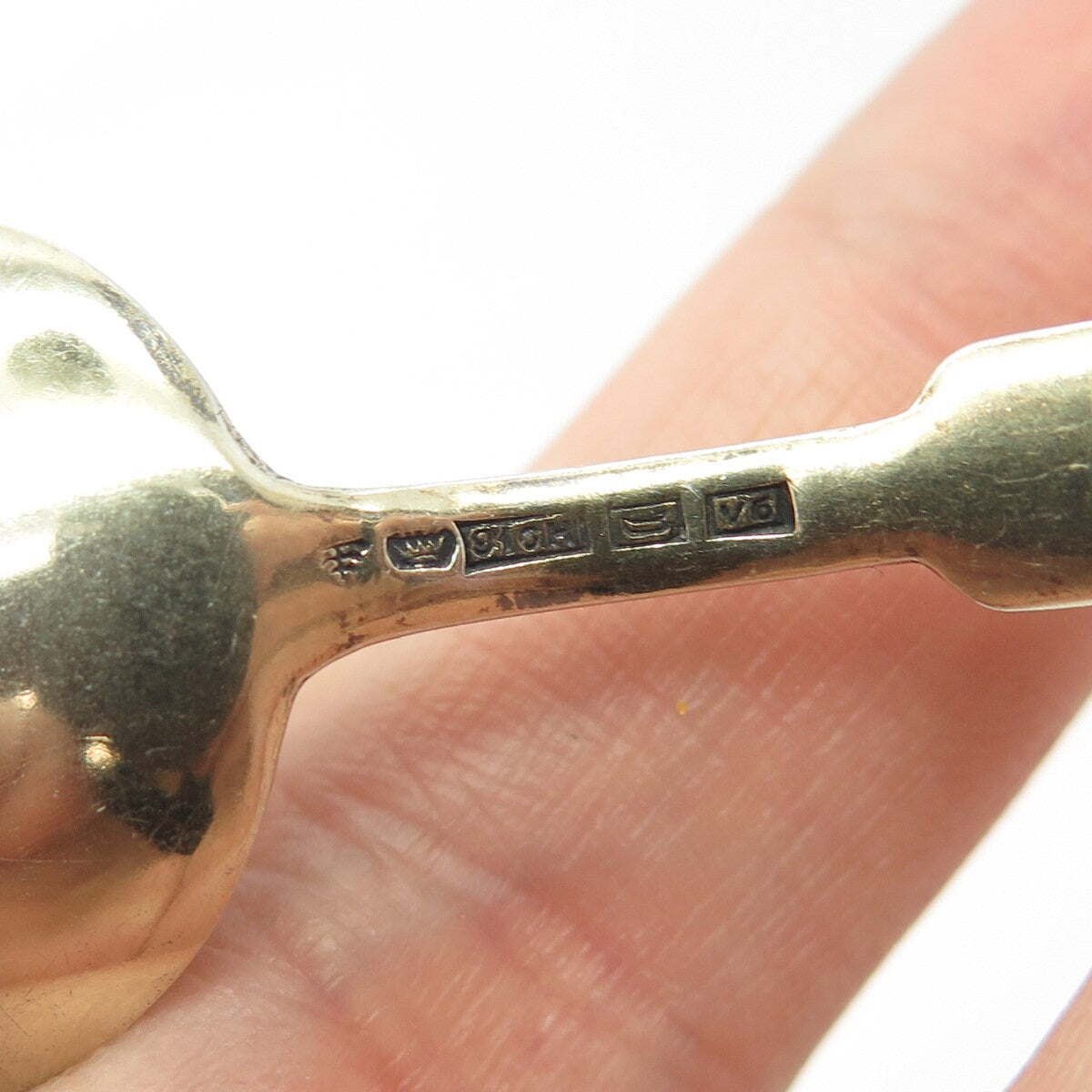 916H Silver Vintage 1950 Koruteollisuus Tillander Finland Guilloche Enamel Spoon