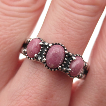 Carolyn Pollack & American West 925 Sterling Vintage Real Rhodonite Ring Size 10
