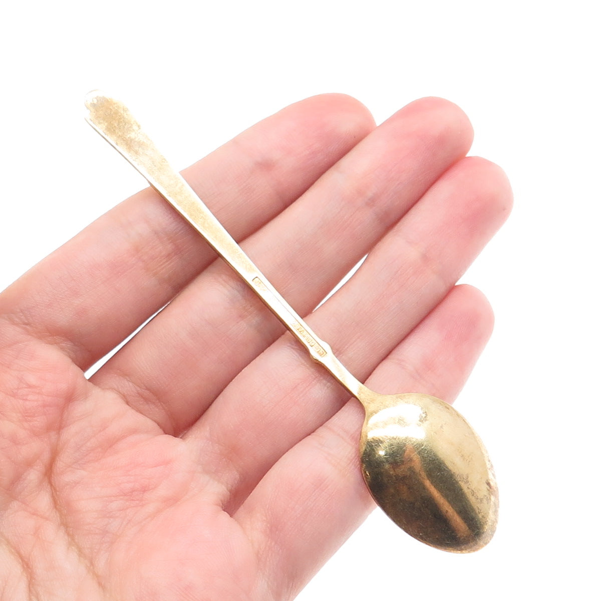 EGON LAURIDSEN 925S Sterling Gold Plated Vintage Denmark Enamel Coffee Spoon