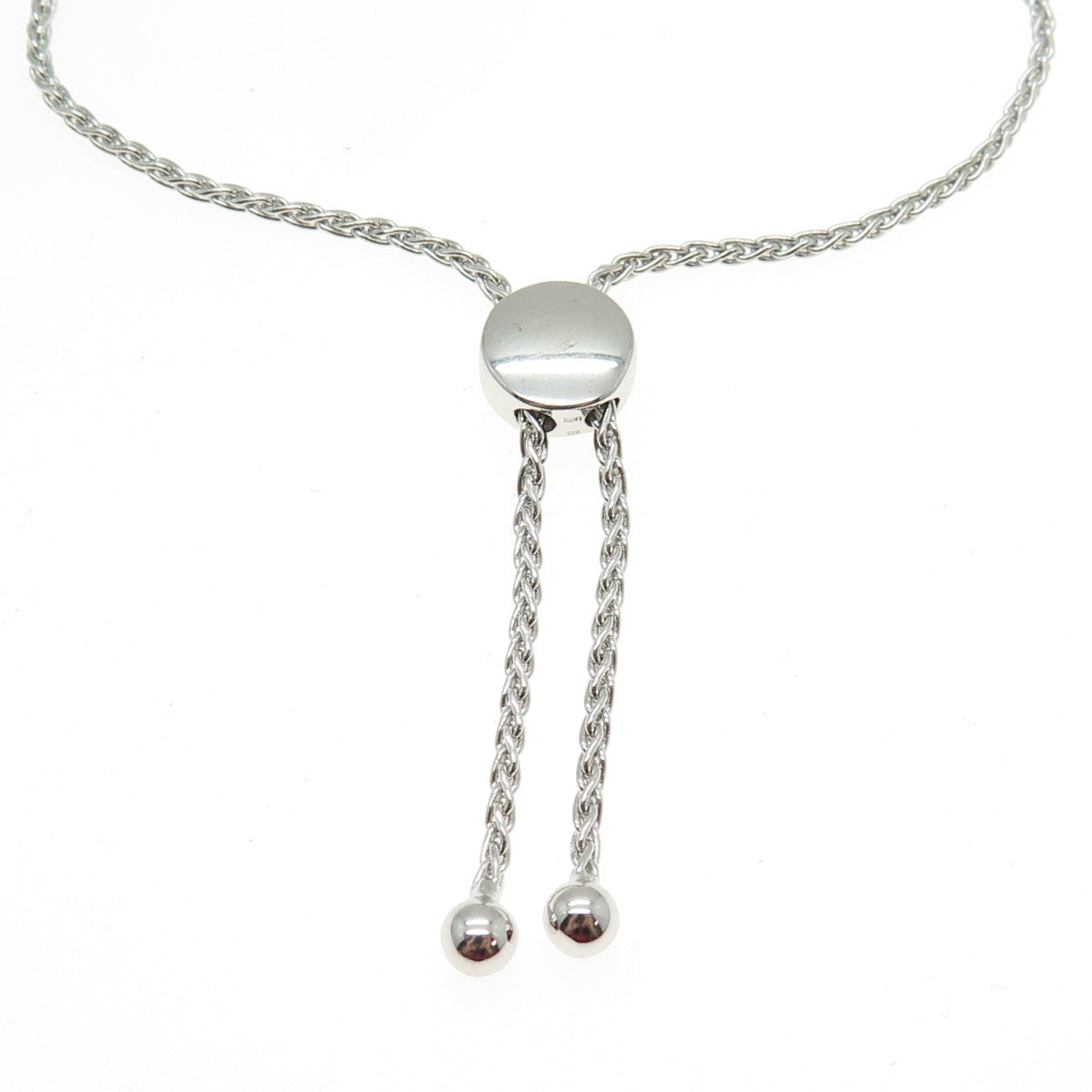 KARIZIA SPA KA-1772 925 Sterling Amethyst Topaz Spiga Link Anklet/Bracelet 9"