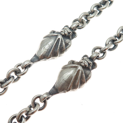 Theo Fennell 925 Sterling Silver Vintage London Bat Oxidized Chain Necklace 40"