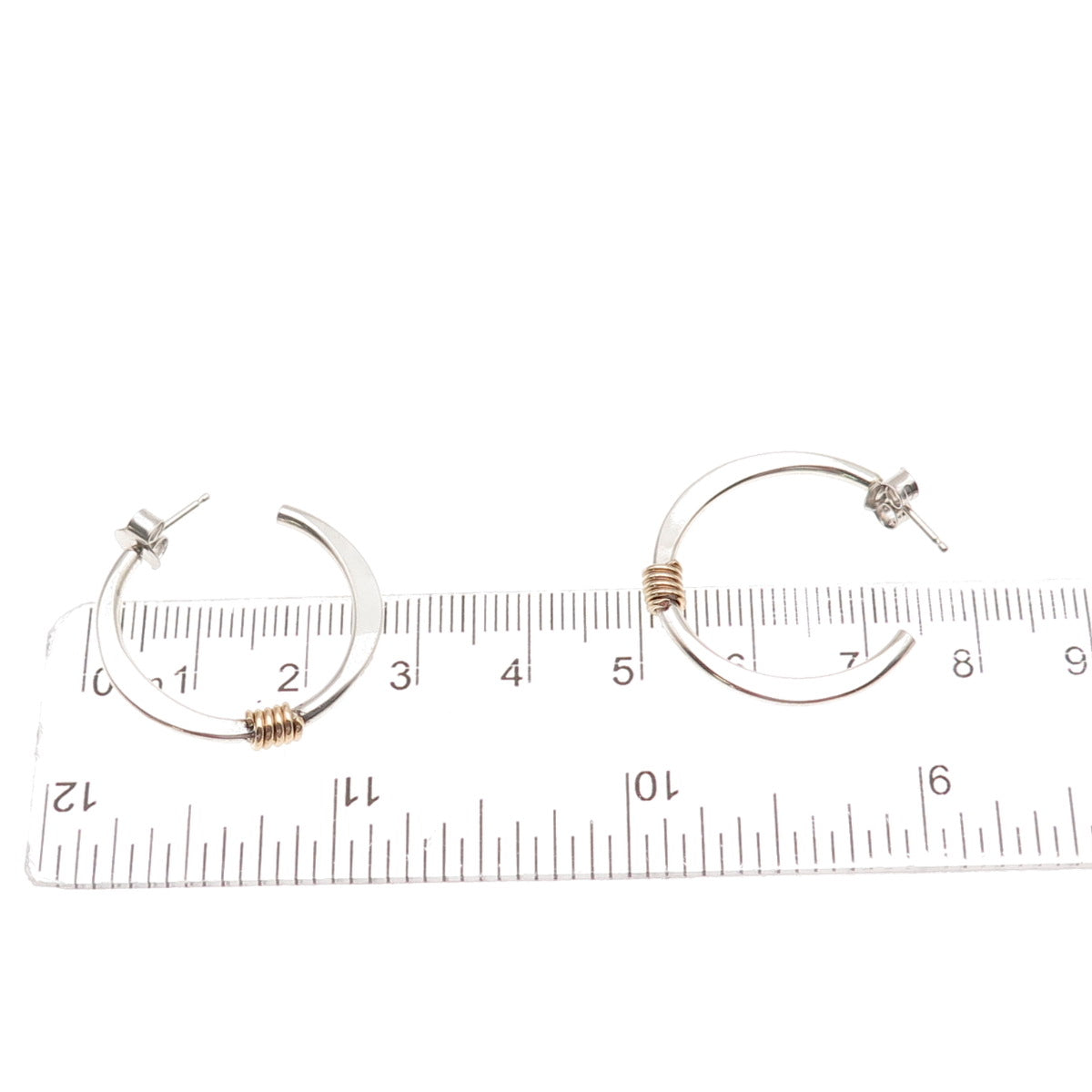 925 Sterling Silver Gold Filled Vintage Hoop Earrings