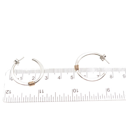 925 Sterling Silver Gold Filled Vintage Hoop Earrings