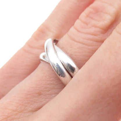 925 Sterling Silver Vintage Interlocked Trinity Band Ring Size 5.5