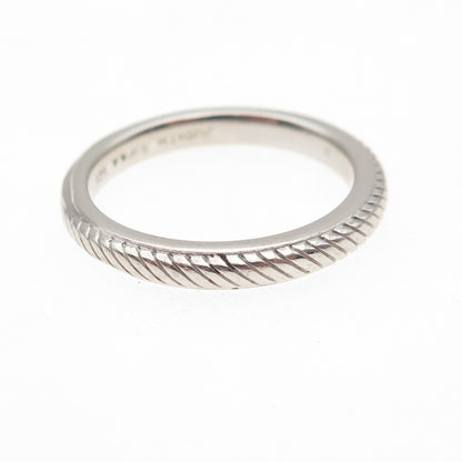 JUDITH RIPKA 925 Sterling Silver Vintage Ribbed Band Ring Size 9