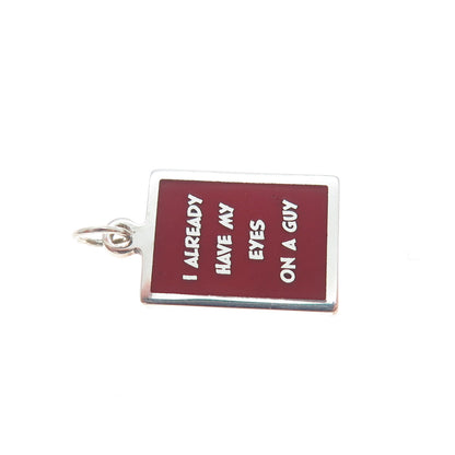 925 Sterling Silver Enamel I Already Have My Eyes On A Guy Minimalist Pendant