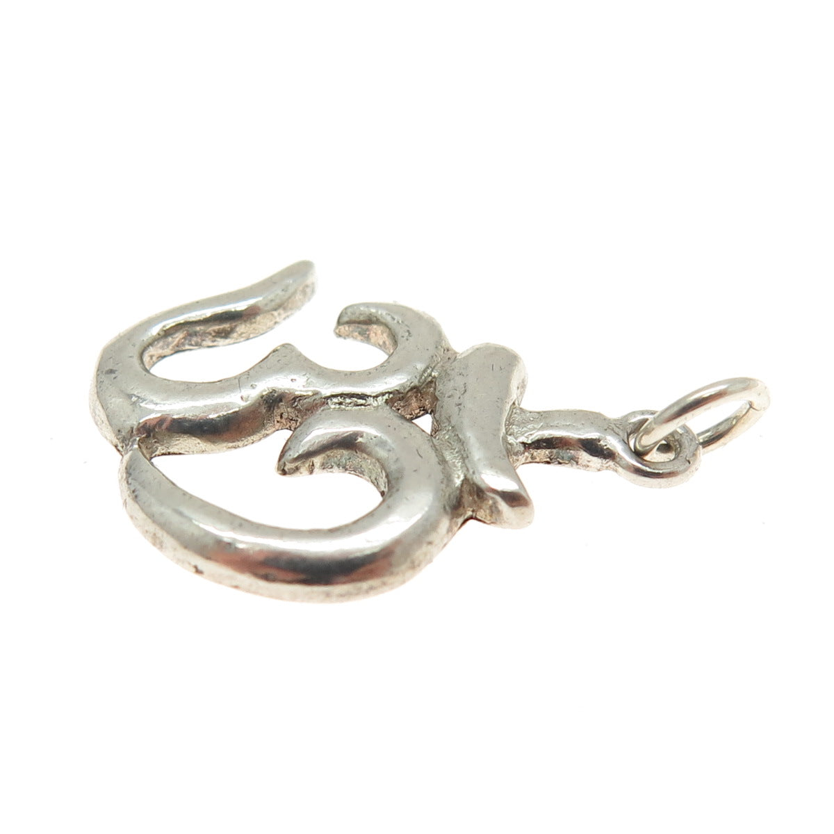 925 Sterling Silver Vintage Om Mantra Charm Pendant