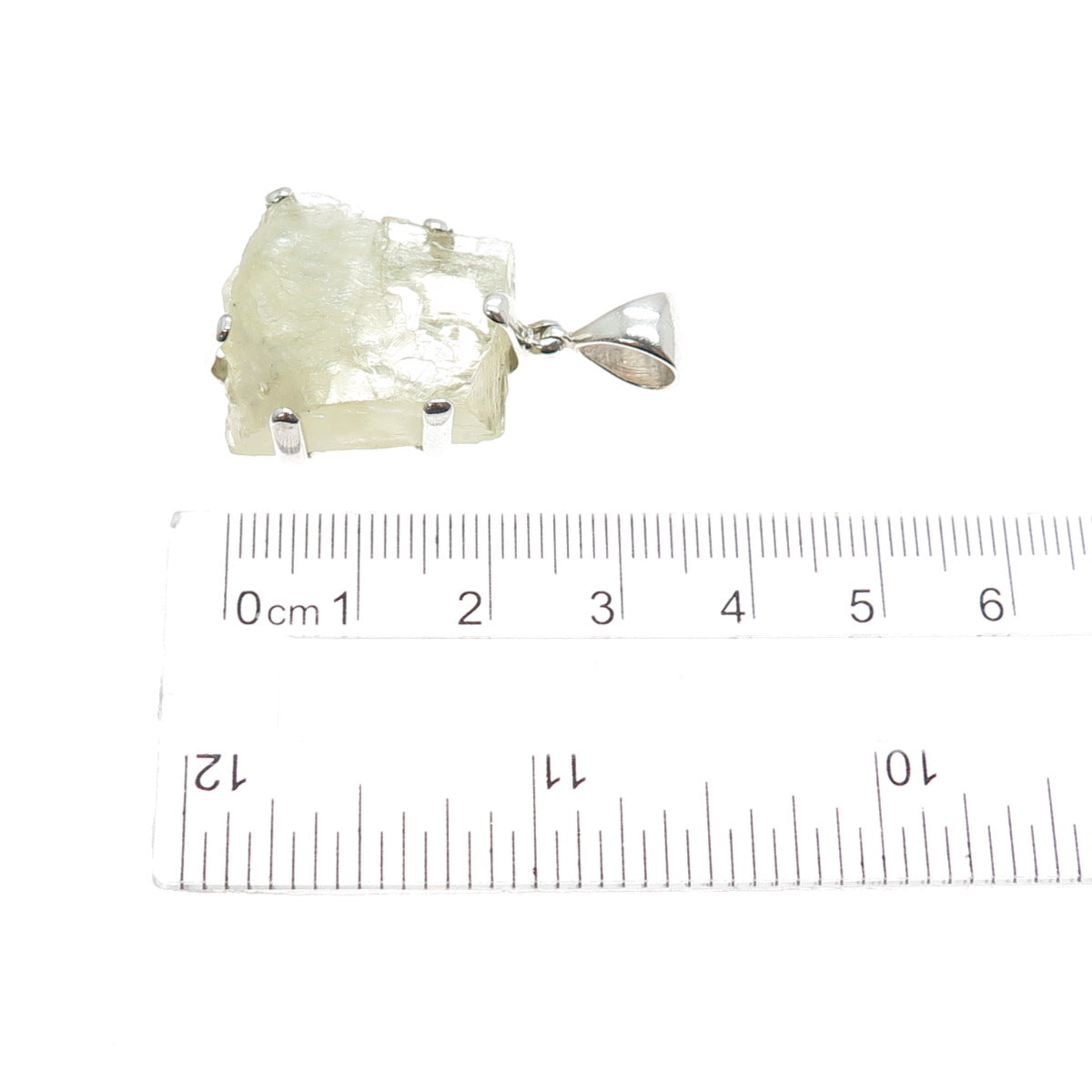 STARBORN 925 Sterling Silver Vintage Real Green Amethyst Charm Pendant