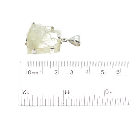 STARBORN 925 Sterling Silver Vintage Real Green Amethyst Charm Pendant
