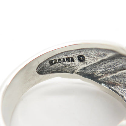 925 Sterling Silver Vintage Kabana Striped Ring Size 10