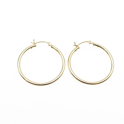 925 Sterling Silver Gold Plated Hoop Earrings