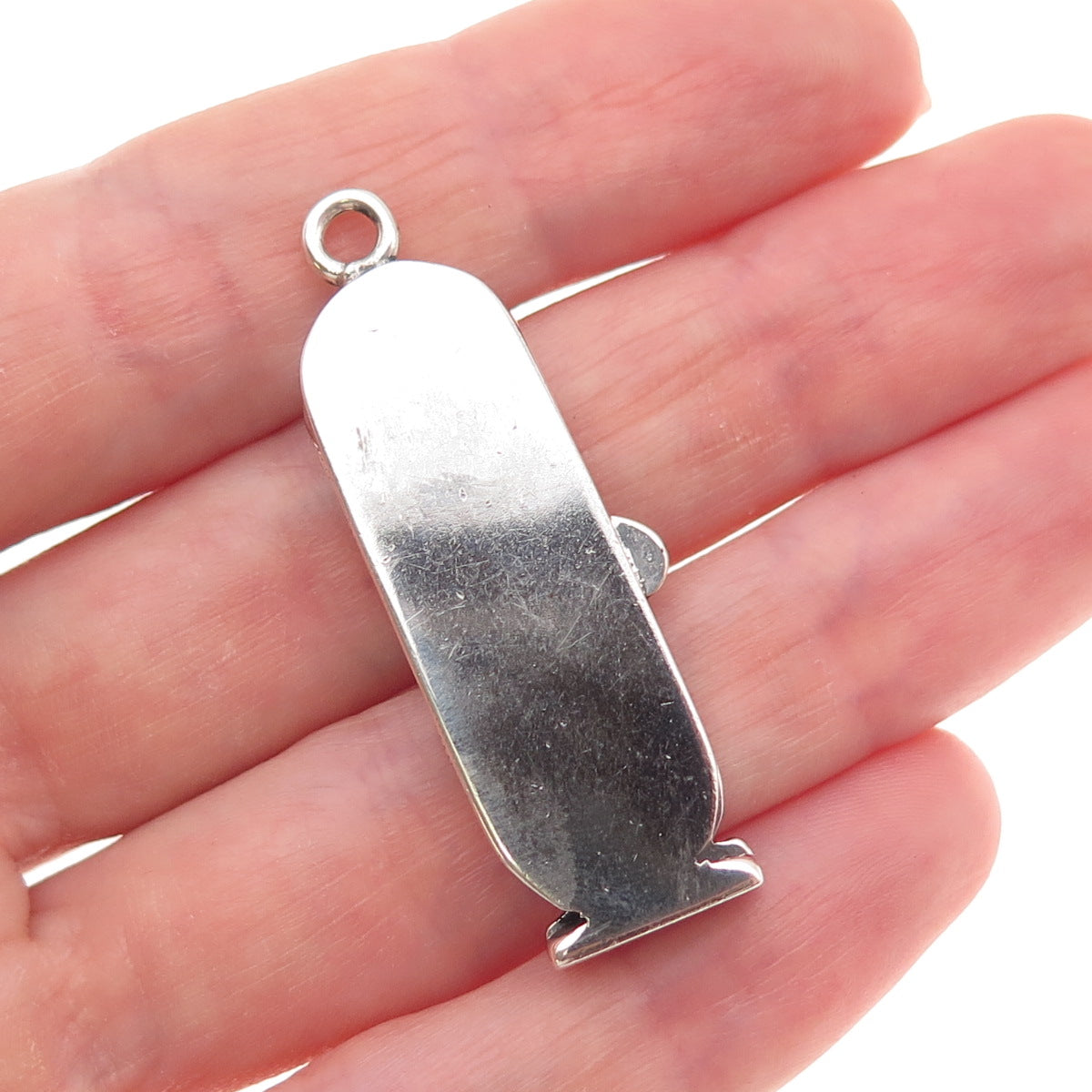 800 Silver Vintage Egyptian Pharaoh Cartouche Oxidized Locket Charm Pendant