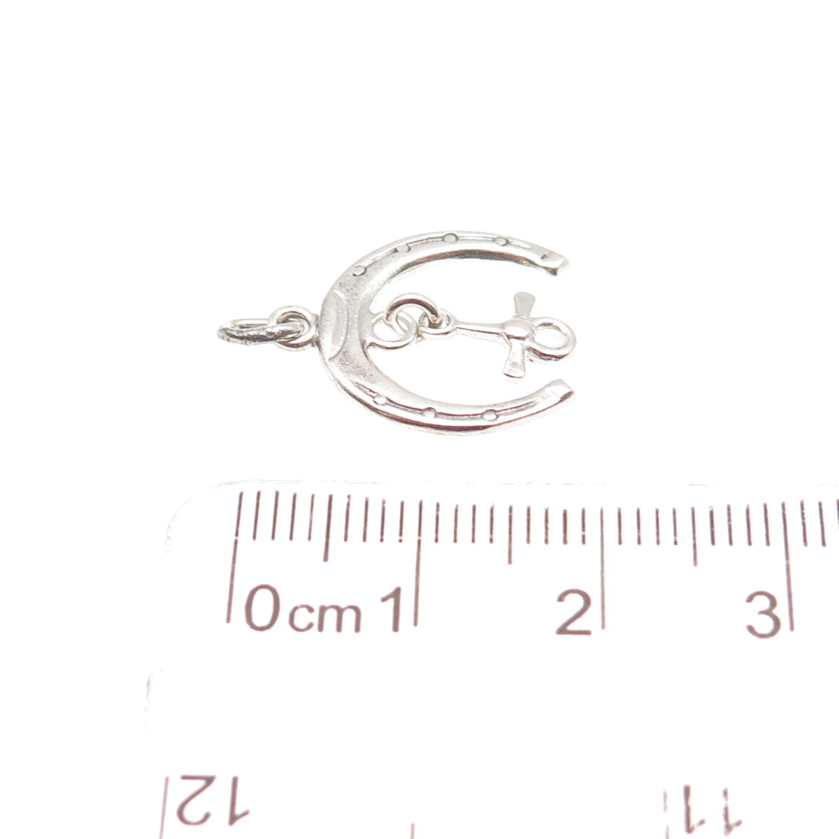 925 Sterling Silver Antique Art Deco Horseshoe Good Luck Mini Charm Pendant