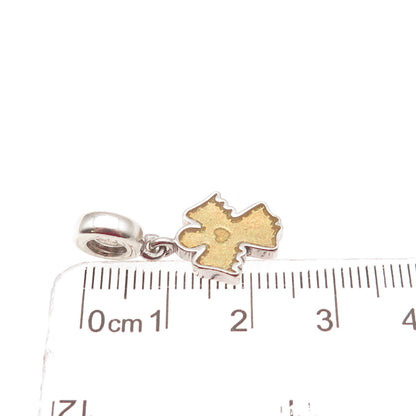 Pandora 925 Sterling Silver Yellow Enamel Sparkly Snow Angel Dangle Charm