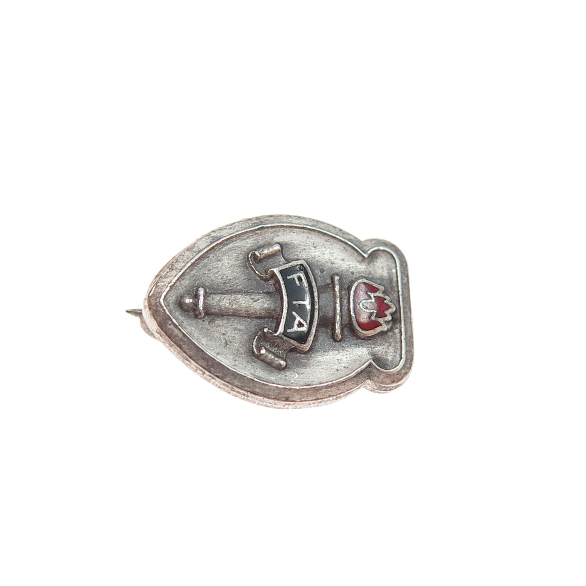 LEAVENS 925 Sterling Silver Antique Enamel Future Teachers of America Pin