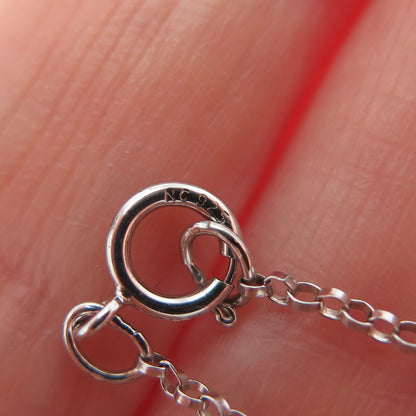 925 Sterling Silver Real Amethyst Topaz Peridot Garnet Heart Chain Necklace 18"