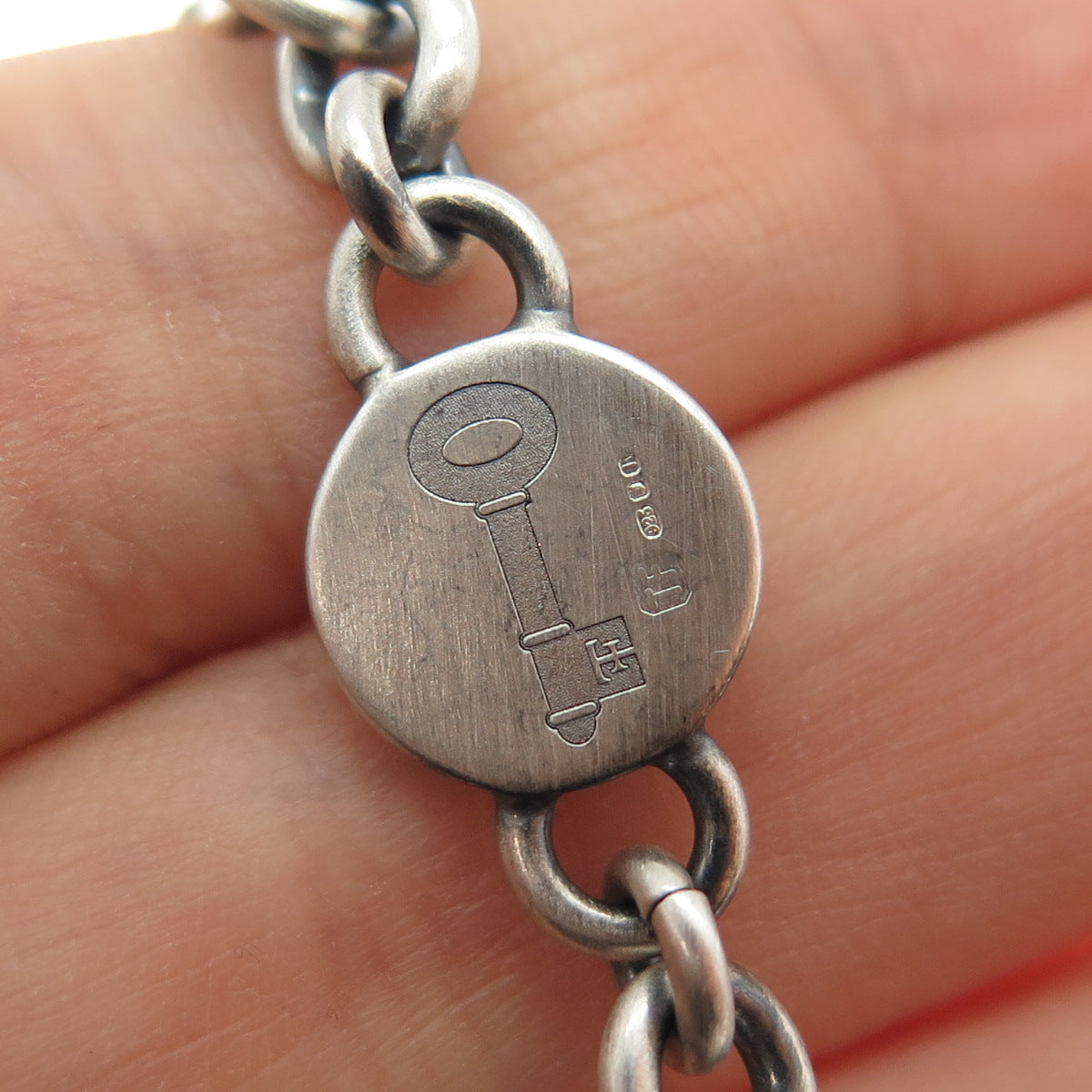 Theo Fennell 925 Sterling Silver Vintage London Leo Zodiac Oxidized Bracelet 6"