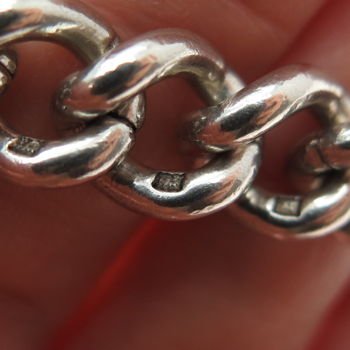 W.J. SUTTON 925 Sterling Vintage 1967 Birmingham Curb Bracelet 7" (missing lock)