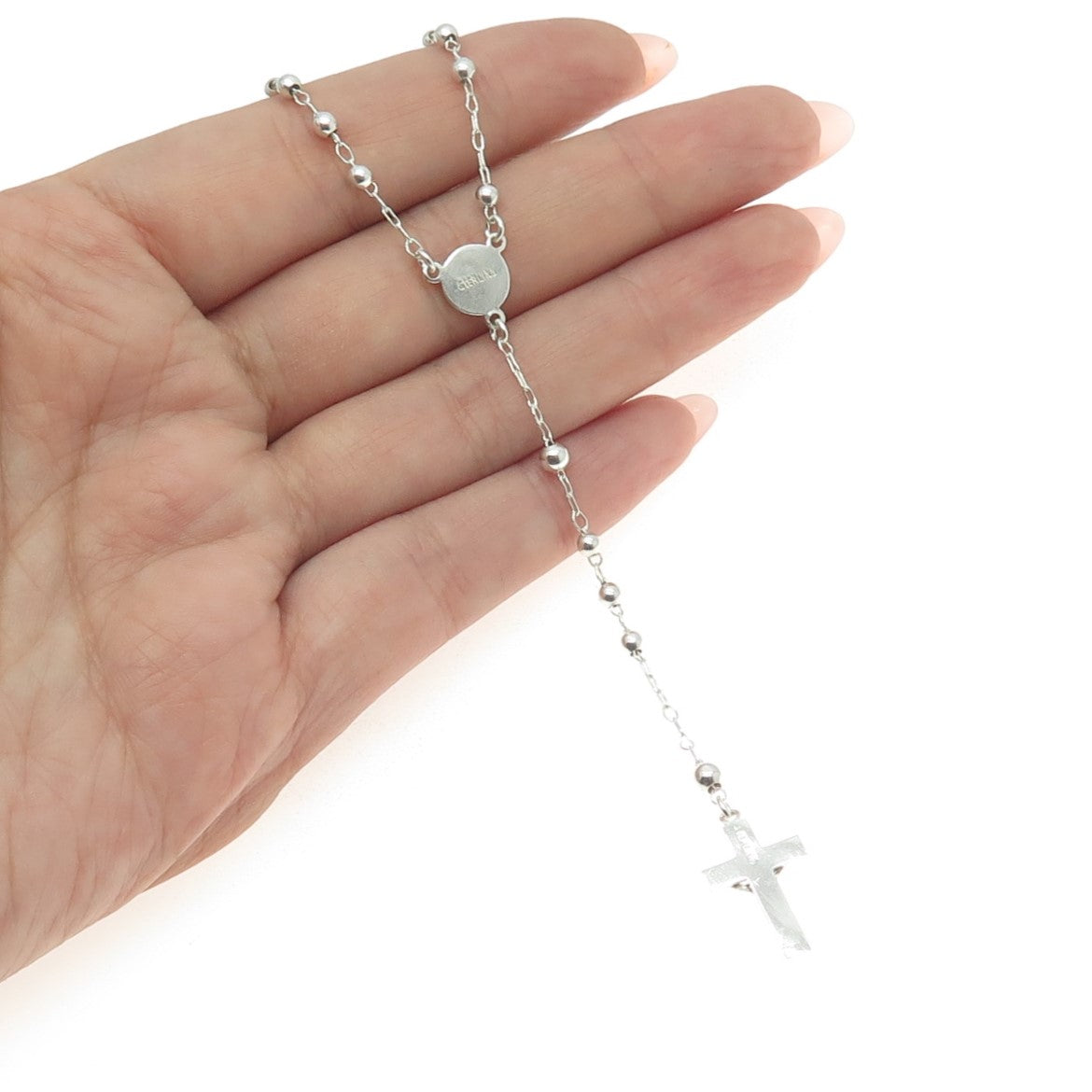 925 Sterling Silver Vintage Crucifix Cross Religious Rosary Chain