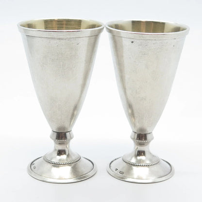 916 Silver Vintage Estonia Tallinn's Jewelry Factory Textured Set of 2 Goblets