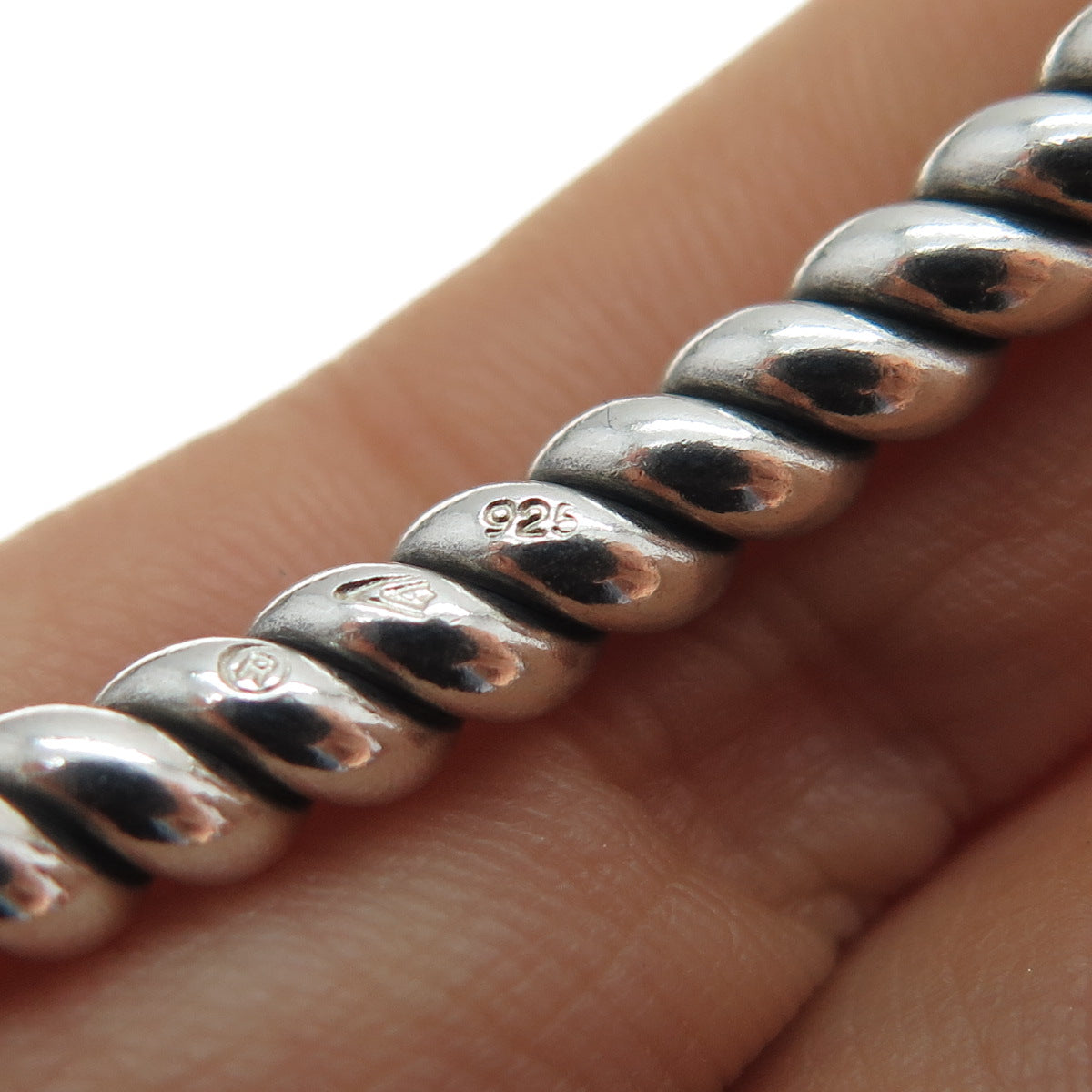SILPADA 925 Sterling Silver Vintage Twisted Bangle Bracelet 8.25"