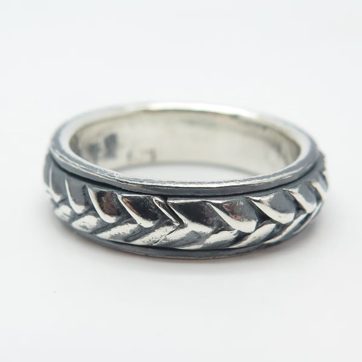 925 Sterling Silver Vintage Braided Band Ring Size 9