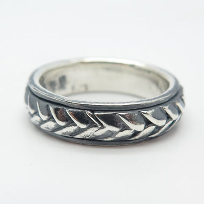 925 Sterling Silver Vintage Braided Band Ring Size 9