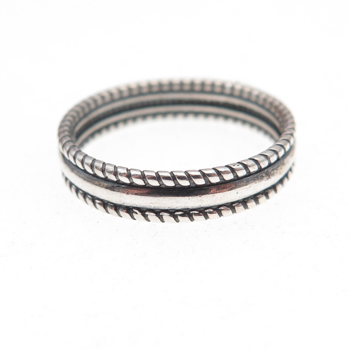 925 Sterling Silver Vintage Oxidized Band Ring Size 8