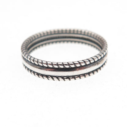 925 Sterling Silver Vintage Oxidized Band Ring Size 8
