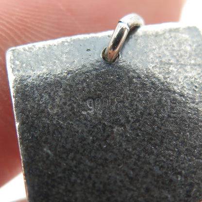 999 Silver Vintage Modernist Tree Oxidized Pendant