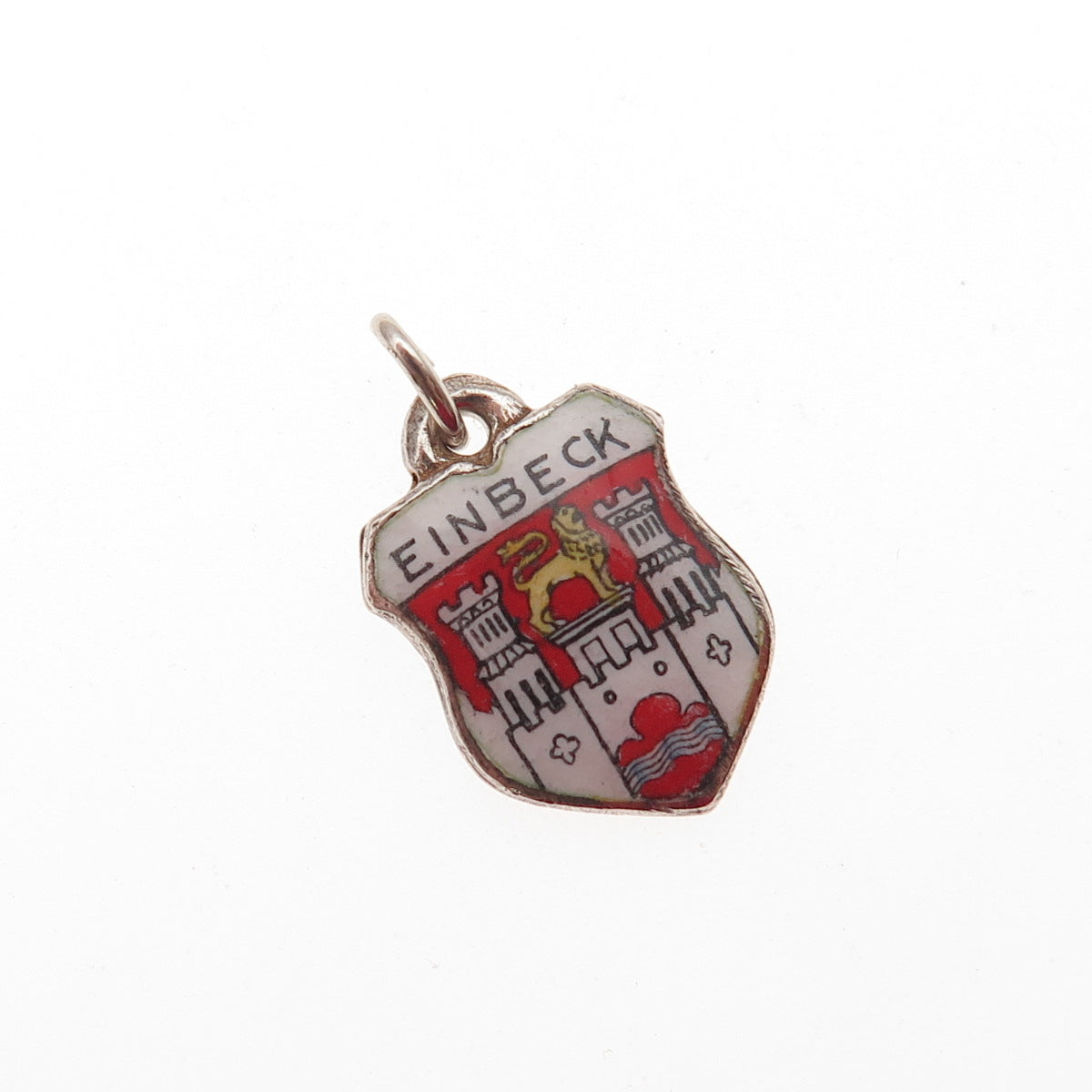 Fritz Reu & Co. 800 Silver Vintage Enamel Einbeck Mini Charm Pendant