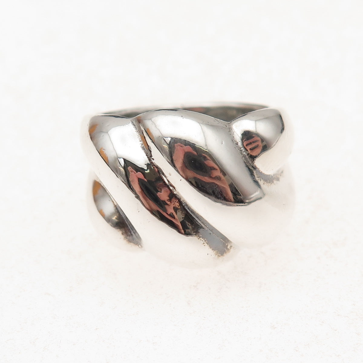 Joseph Esposito 925 Sterling Silver Vintage Modernist Oxidized Ring Size 9.25