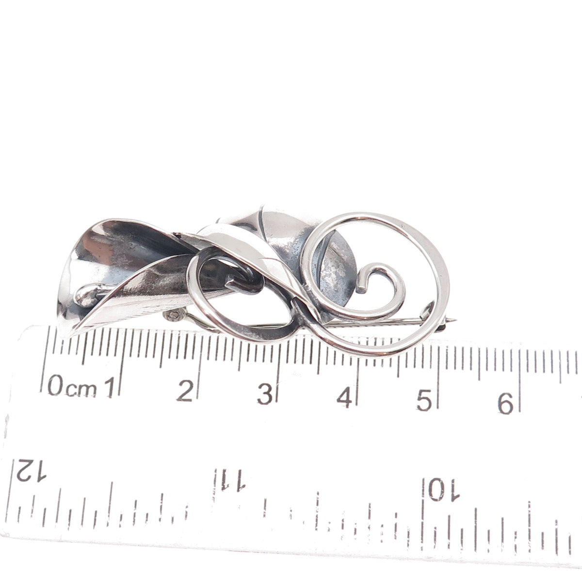 Joseph Masaniello 925 Sterling Silver Vintage Calla Lily Oxidized Pin Brooch