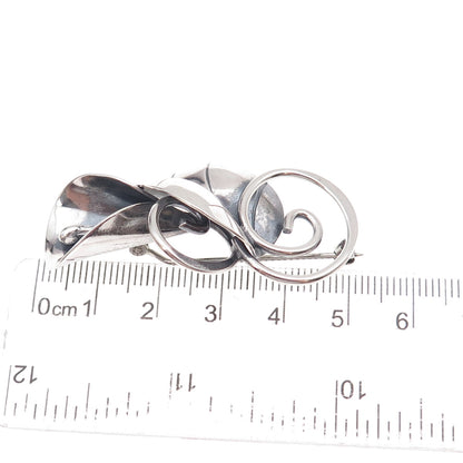 Joseph Masaniello 925 Sterling Silver Vintage Calla Lily Oxidized Pin Brooch
