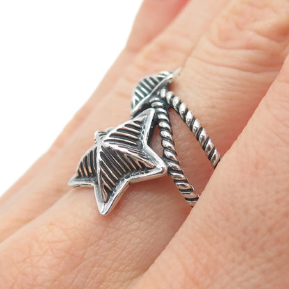 CAROLYN POLLACK AMERICAN WEST Sterling Silver Vintage Star Oxidized Ring Size 10
