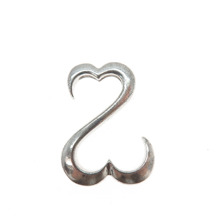 925 Sterling Silver Open Heart Slide Pendant