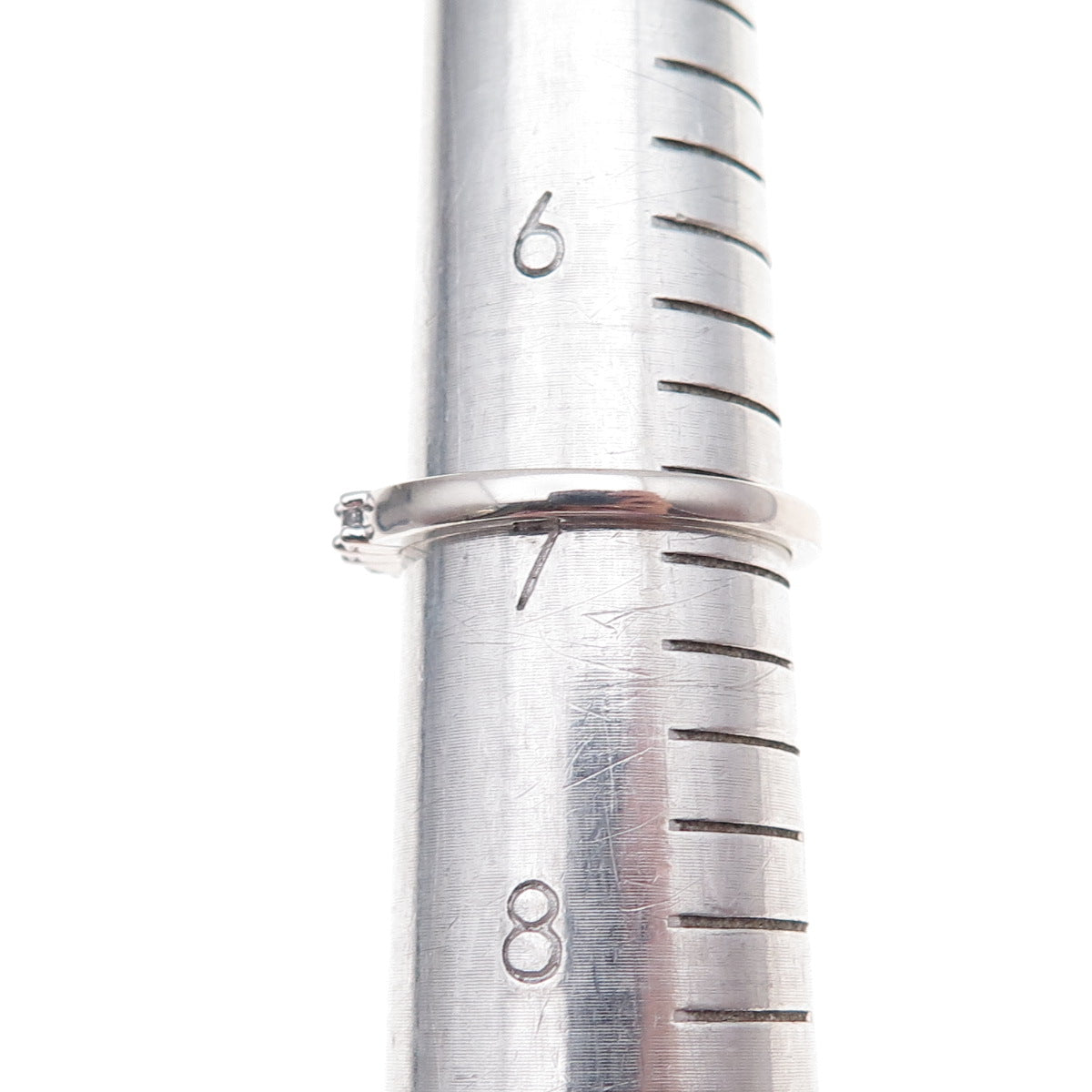 JH Young 925 Sterling Silver Round-Cut C Z Half Eternity Band Ring Size 7