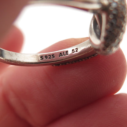 Pandora 925 Sterling Silver C Z Knotted Heart Ring Size 6