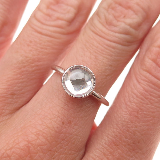 Pandora 925 Sterling Silver Clear Crystal Poetic Droplet Ring Size 6