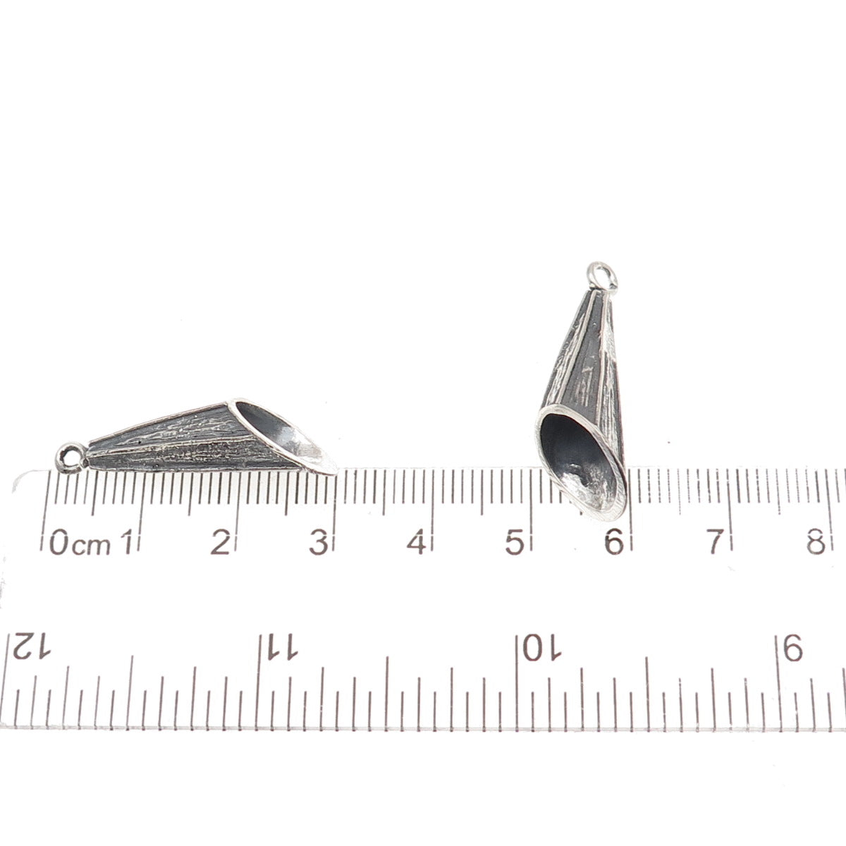 925 Sterling Silver Vintage Modernist Cone Oxidized Jacket Earrings