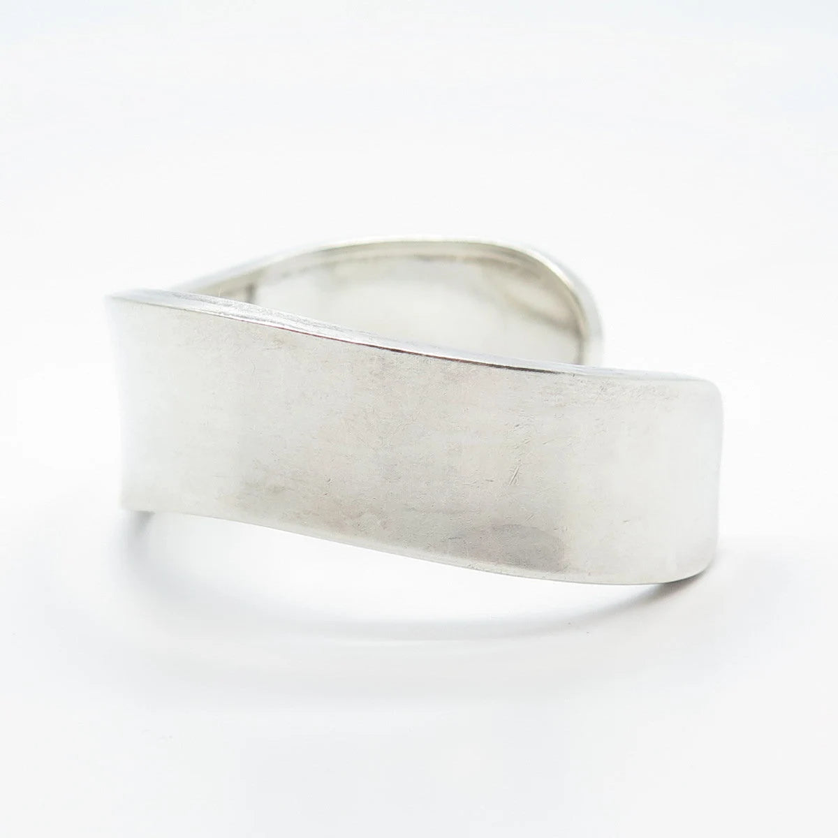 925 Sterling Silver Vintage Modernist Cuff Bracelet 7"